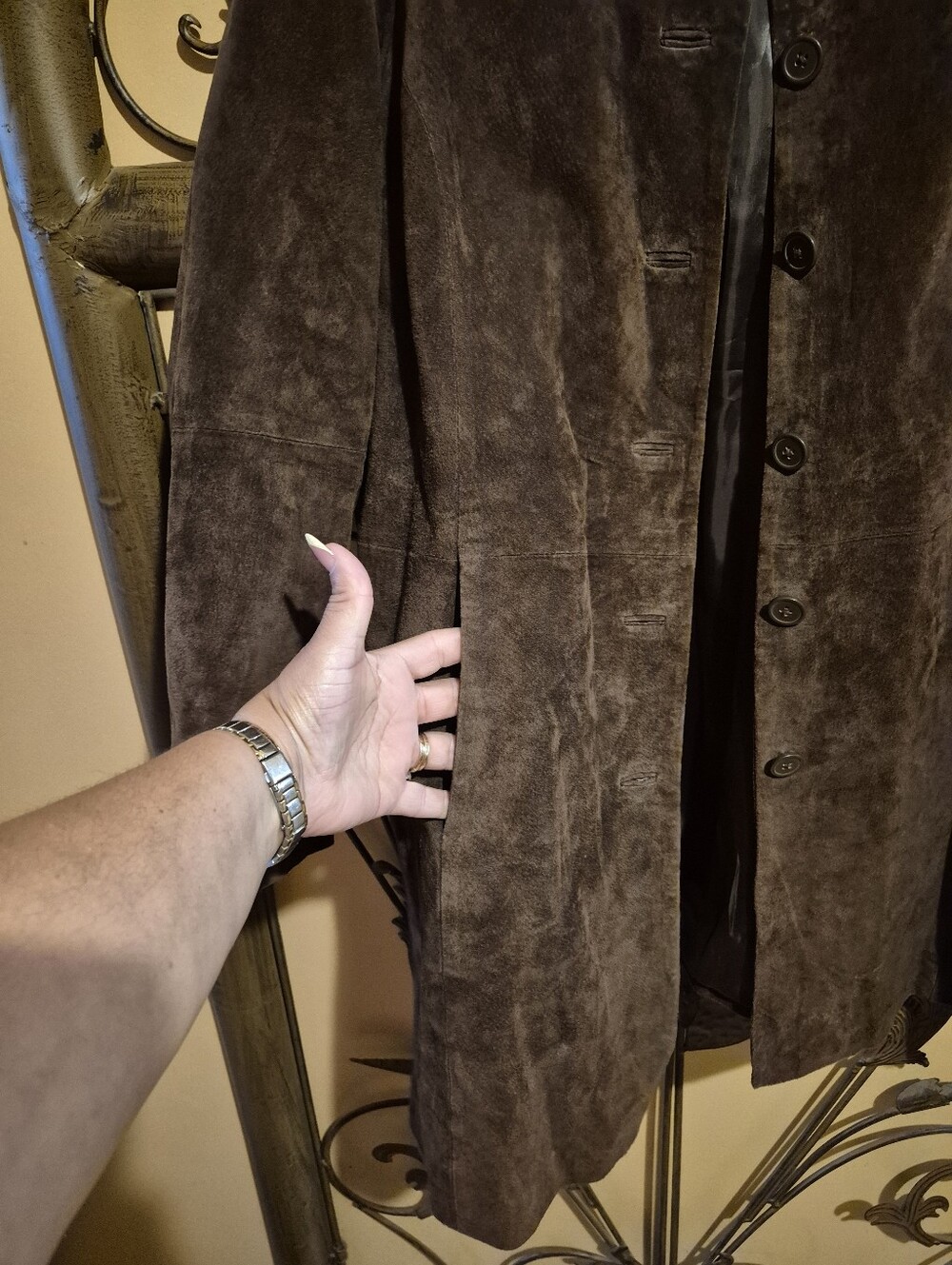 Relativity Genuine Brown Leather Suede Lined Jacket XL - Picture 4 of 8